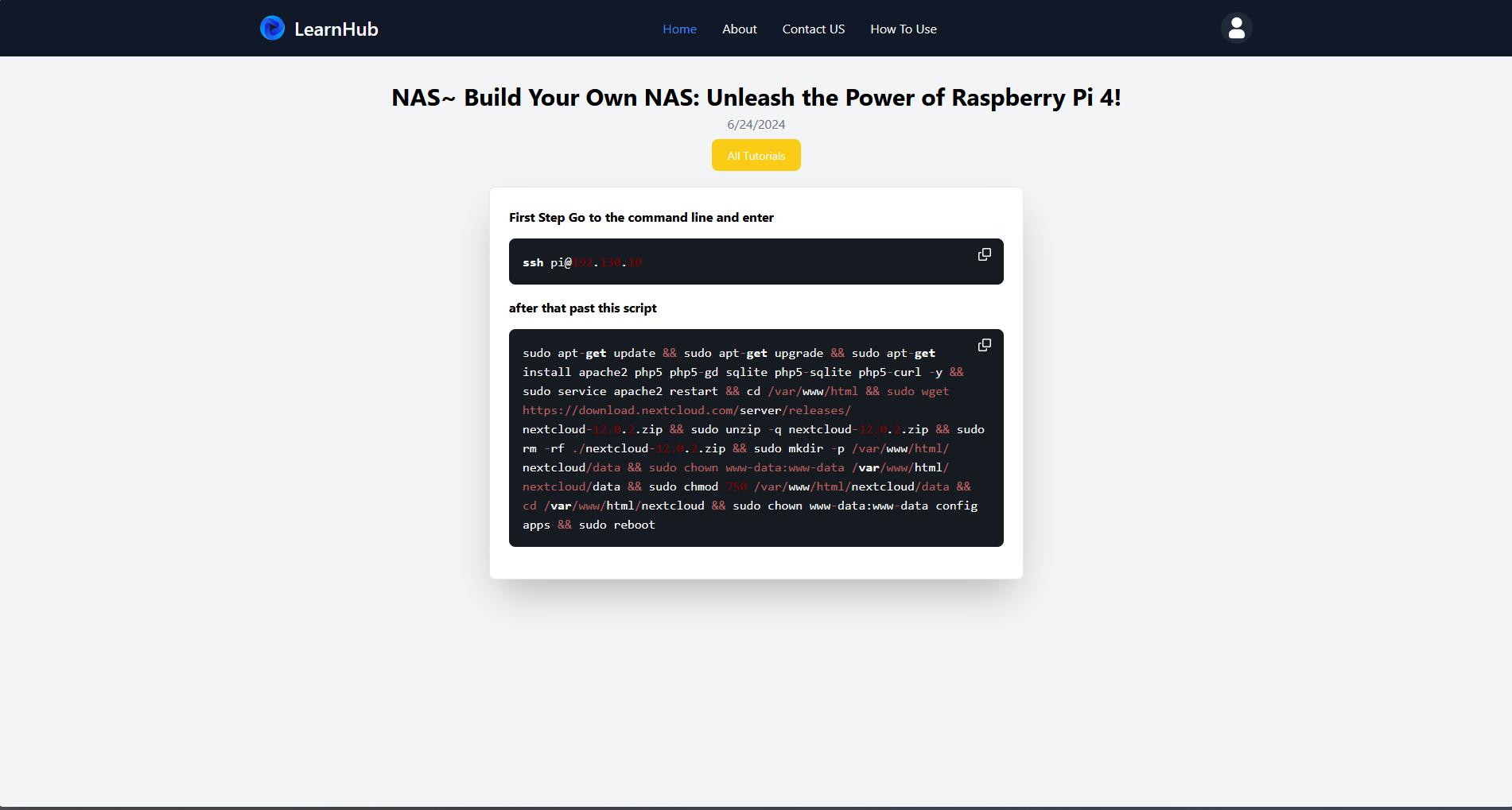 LearnHub - Tutorial Sharing Platform screenshot 2